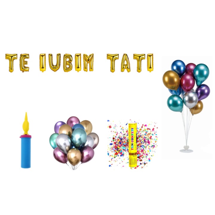 We Love You Dad lufi szett, tortalap, 72 darab, arany