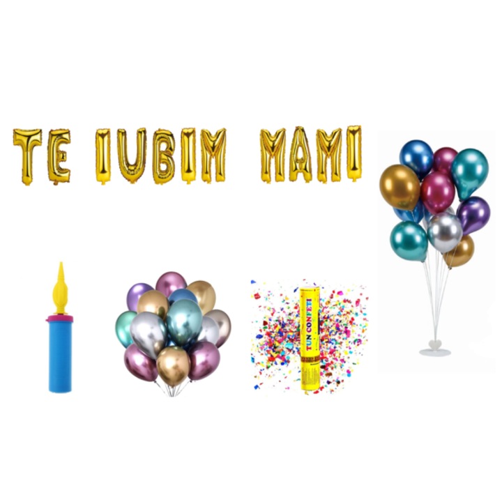 We Love You Mami lufi szett, tortafeltét, 72 darab, arany