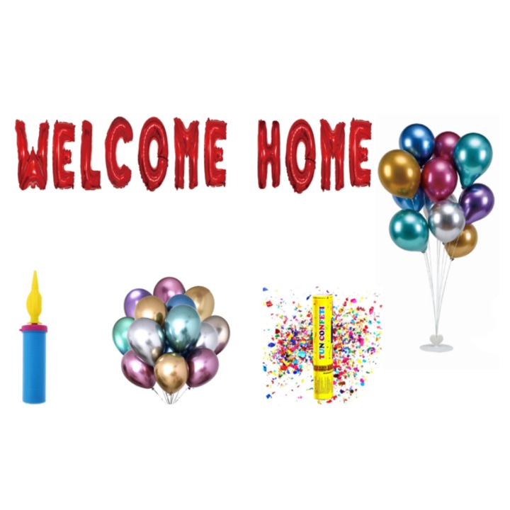 Welcome Home lufi szett, tortafeltét, 72 db, piros