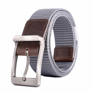 Curea casual Pufo Finest pentru barbati 3.8 x 120 cm, gri