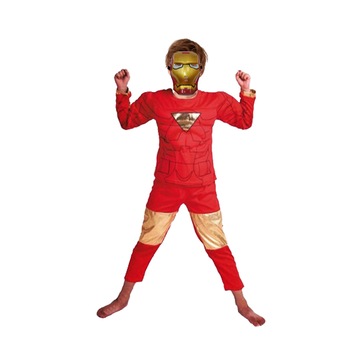 Costum Iron Man pentru copii, marime M, 5-7 ani, 110-120 cm, rosu, masca inclusa Costum Iron Man pentru copii, marime M, 5-7 ani, 110-120 cm, rosu, masca inclusa
