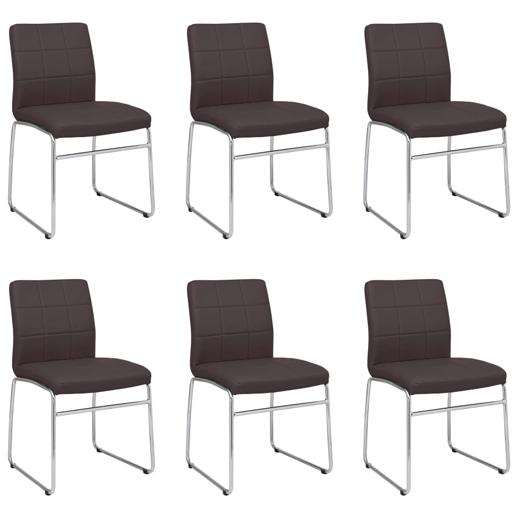 Set scaune de bucatarie, 6 buc, maro, piele ecologica 3059314