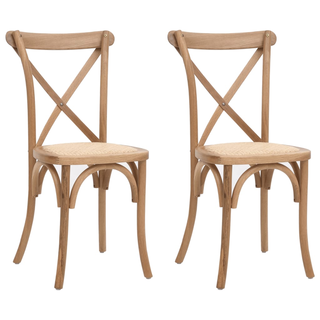 Set scaune , spatar in cruce, 2 buc, lemn masiv de stejar 326164