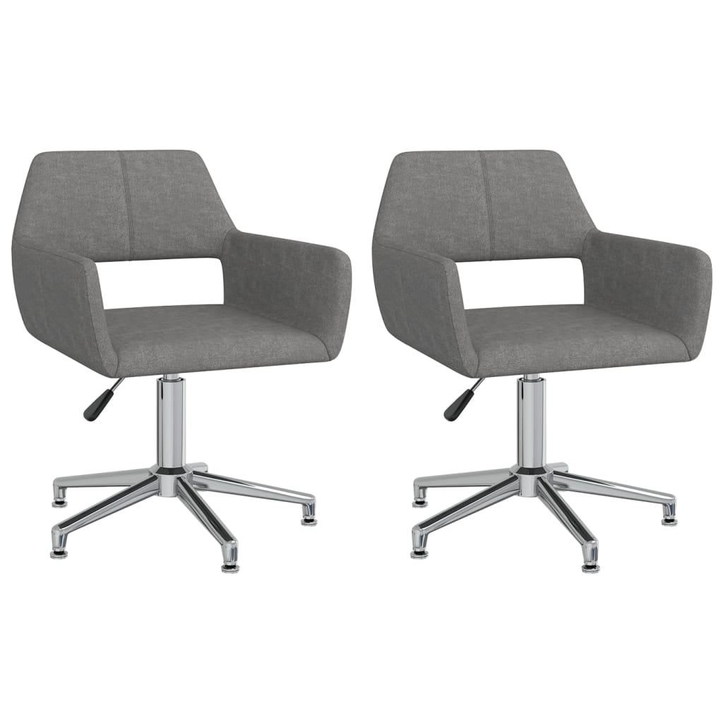 Set scaune de sufragerie pivotante, 2 buc, gri deschis, textil 330342