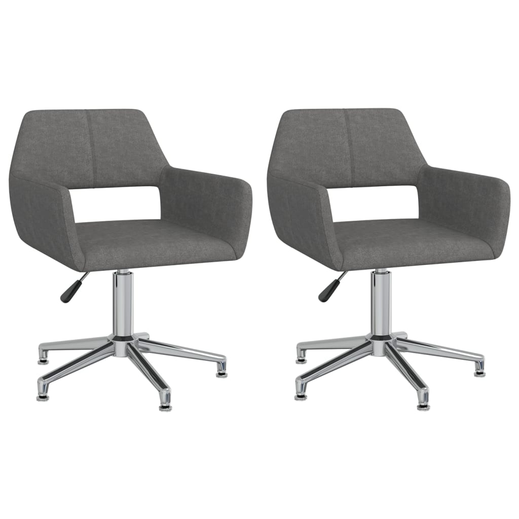Set scaune de sufragerie pivotante, 2 buc, gri inchis, textil 330343