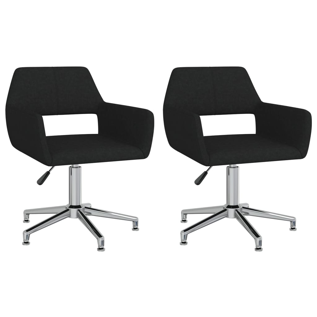 Set scaune de bucatarie pivotante, 2 buc, negru, textil 330344