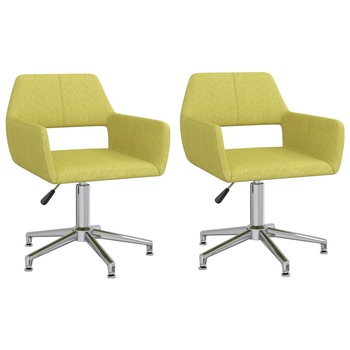 Set scaune de masa pivotante, 2 buc, verde, material textil 330349 Set scaune de masa pivotante, 2 buc, verde, material textil 330349