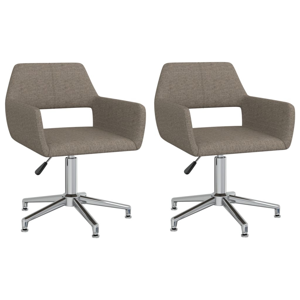Set scaune de sufragerie pivotante, 2 buc, gri taupe, textil 330352