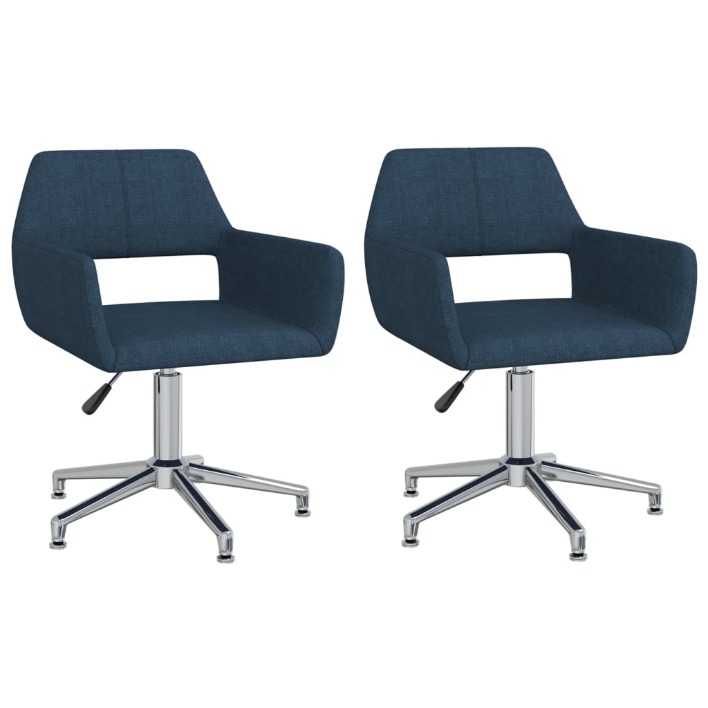 Set scaune de sufragerie pivotante, 2 buc, albastru, textil 330348