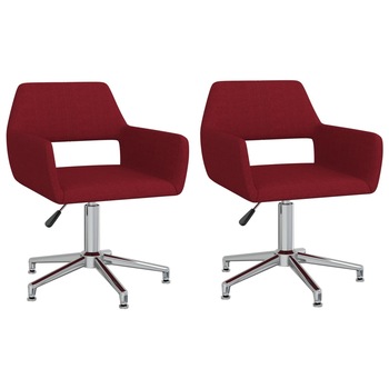 Set scaune de masa pivotante, 2 buc rosu vin, textil 330351 Set scaune de masa pivotante, 2 buc rosu vin, textil 330351