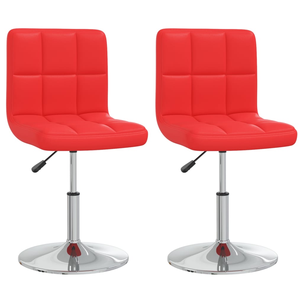 Set scaune de bucatarie, 2 buc, rosu, piele ecologica 334181