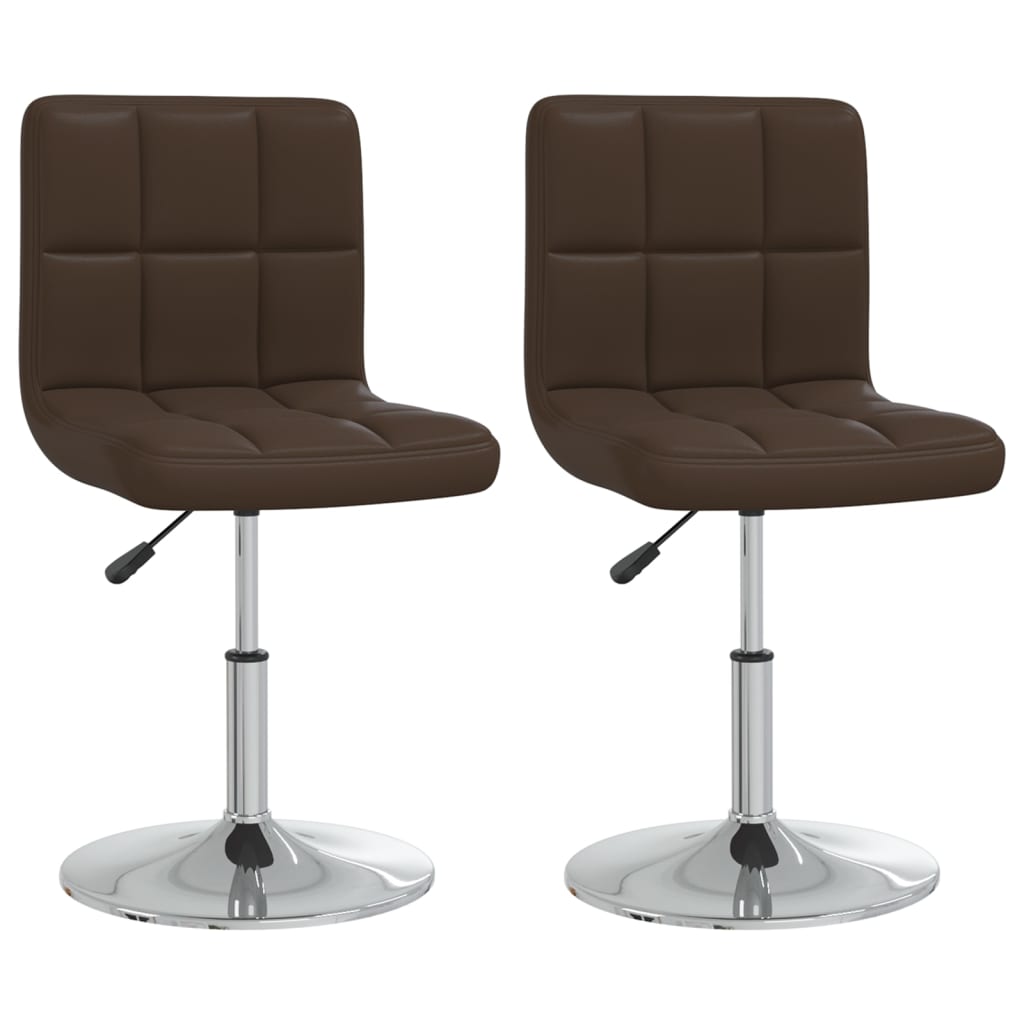 Set scaune de bucatarie, 2 buc, maro, piele ecologica 334182