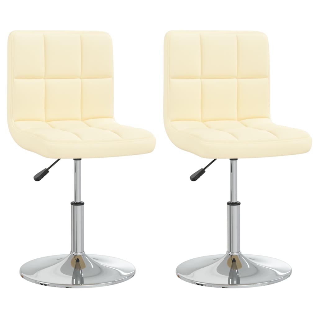 Set scaune de bucatarie, 2 buc, crem, piele ecologica 334183