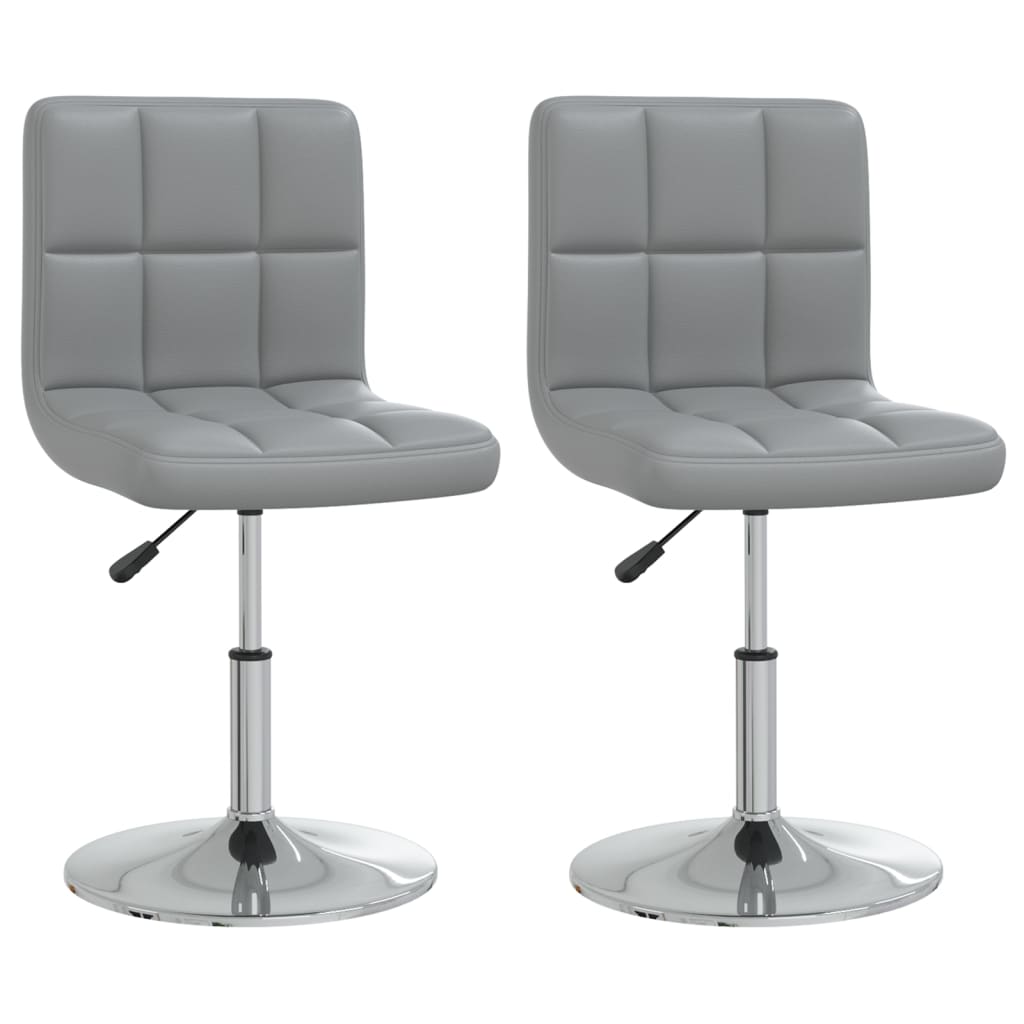 Set scaune de bucatarie, 2 buc, gri, piele ecologica 334184