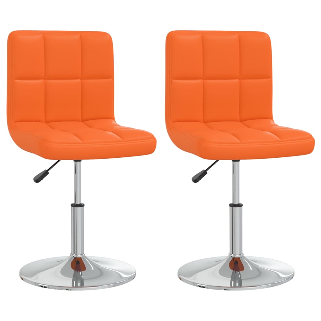 Set scaune de bucatarie, 2 buc, portocaliu, piele ecologica 334186