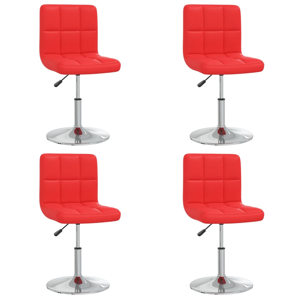 Set scaune de bucatarie, 4 buc, rosu, piele ecologica 334191