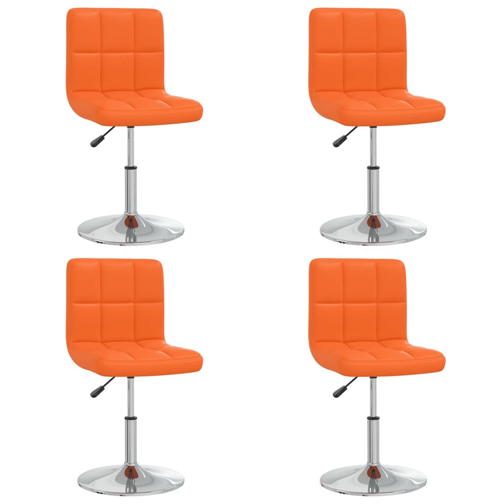 Set scaune de bucatarie, 4 buc, portocaliu, piele ecologica 334196