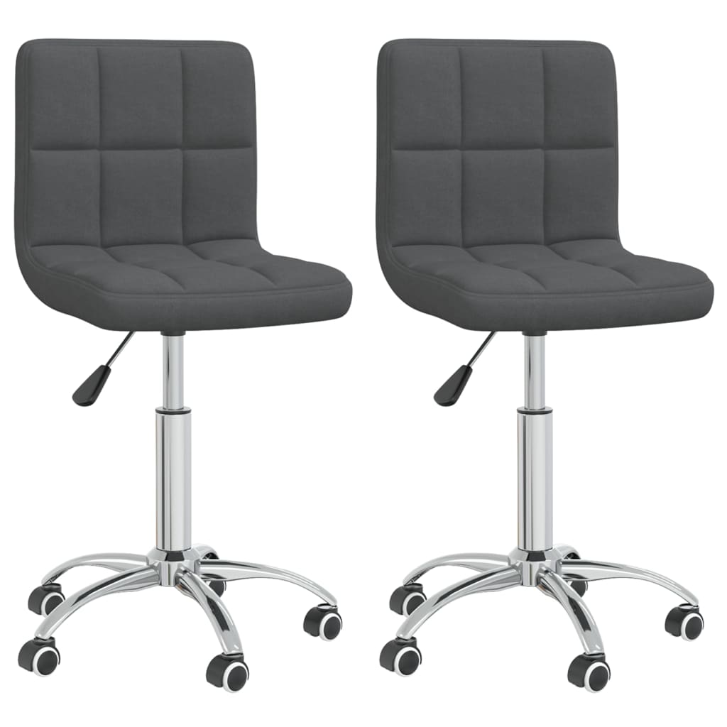 Set scaune de sufragerie pivotante, 2 buc, gri inchis, textil 334324