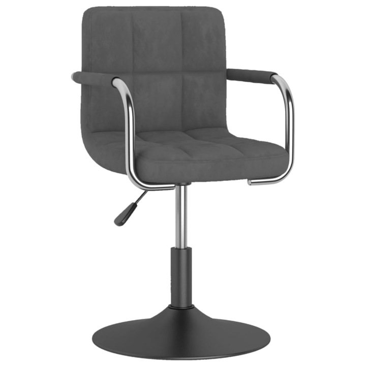 Scaun de bucatarie, gri inchis, catifea 3087942