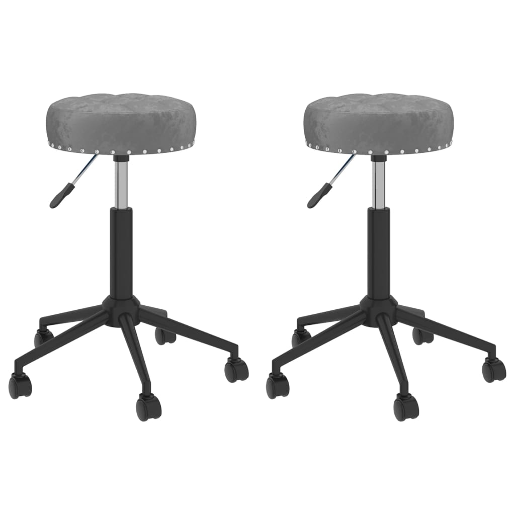 Set scaune de birou pivotante, 2 buc, gri inchis, catifea 333060
