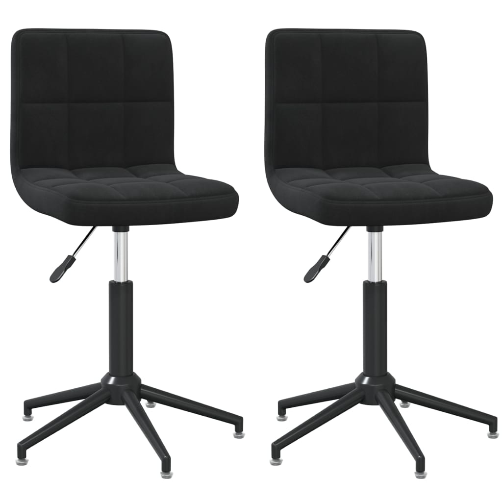 Set scaune de bucatarie pivotante, 2 buc, negru, catifea 334426