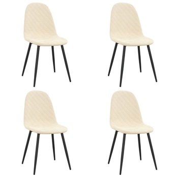 Set scaune de bucatarie, 4 buc, alb crem, catifea 325666 45 x 53.5 x 87 cm Set scaune de bucatarie, 4 buc, alb crem, catifea 325666 45 x 53.5 x 87 cm