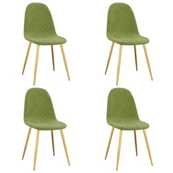 Set scaune de bucatarie, 4 buc, verde deschis, catifea 325682 45 x 53.5 x 87 cm Set scaune de bucatarie, 4 buc, verde deschis, catifea 325682 45 x 53.5 x 87 cm