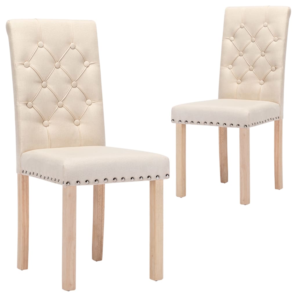 Set scaune de bucatarie, 2 buc, crem, material textil 336859 42 x 53 x 95.5 cm