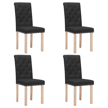 Set scaune de bucatarie, 4 buc, negru, material textil 336866 42 x 53 x 95.5 cm Set scaune de bucatarie, 4 buc, negru, material textil 336866 42 x 53 x 95.5 cm