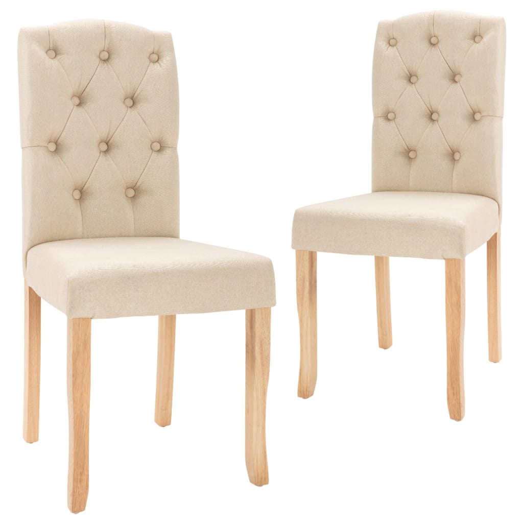 Set scaune de bucatarie, 2 buc, crem, material textil 336897 42 x 50 x 96 cm