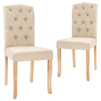 Set scaune de bucatarie, 2 buc, crem, material textil 336897 42 x 50 x 96 cm Set scaune de bucatarie, 2 buc, crem, material textil 336897 42 x 50 x 96 cm