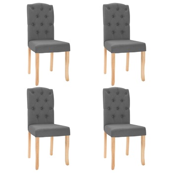 Set scaune de bucatarie, 4 buc, gri inchis, material textil 336896 42 x 50 x 96 cm Set scaune de bucatarie, 4 buc, gri inchis, material textil 336896 42 x 50 x 96 cm