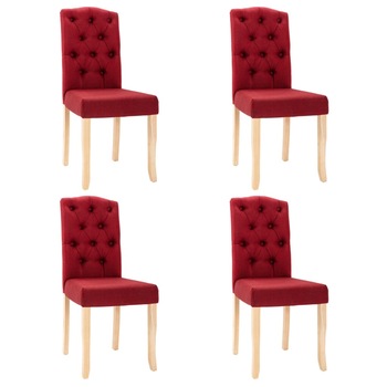 Set scaune de bucatarie, 4 buc rosu vin, material textil 336906 42 x 50 x 96 cm Set scaune de bucatarie, 4 buc rosu vin, material textil 336906 42 x 50 x 96 cm