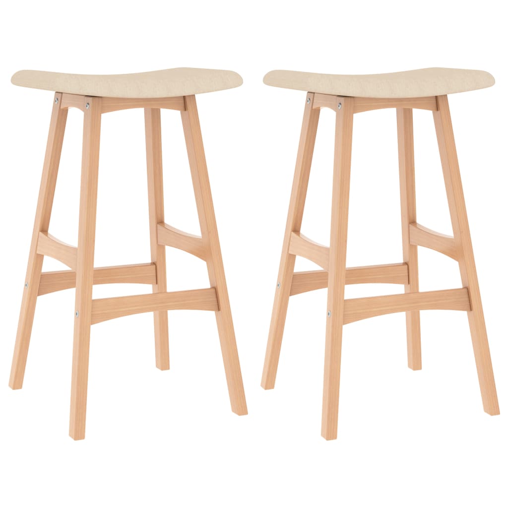 Set scaune de bar, 2 buc, crem, material textil 289389 44 x 27 x 70 cm