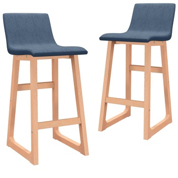 Set scaune de bar, 2 buc, albastru, material textil 289401 38 x 45 x 85 cm Set scaune de bar, 2 buc, albastru, material textil 289401 38 x 45 x 85 cm