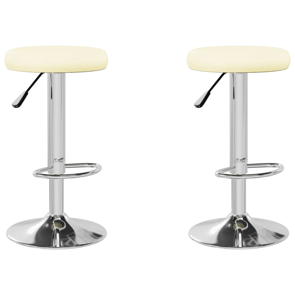Set scaune de bar, 2 buc, crem, piele ecologica 333101 31 x (58-78) cm
