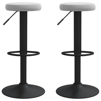 Set scaune de bar, 2 buc, gri deschis, catifea 333143 31 x (58-78) cm Set scaune de bar, 2 buc, gri deschis, catifea 333143 31 x (58-78) cm