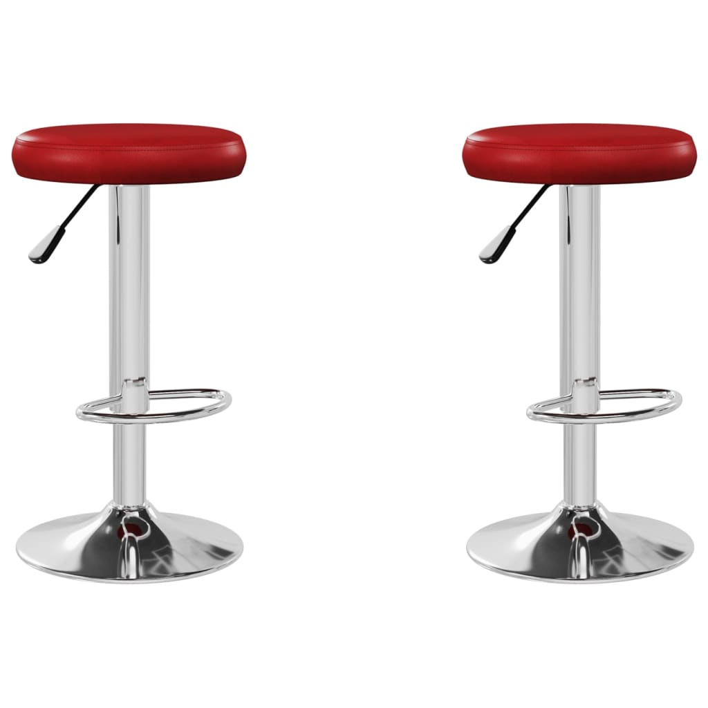 Set scaune de bar, 2 buc, rosu vin, piele ecologica 333103 31 x (58-78) cm