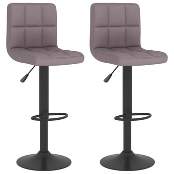 Set scaune de bar, 2 buc, gri taupe, material textil 334283 40 x 47 x (90- 111) cm Set scaune de bar, 2 buc, gri taupe, material textil 334283 40 x 47 x (90- 111) cm