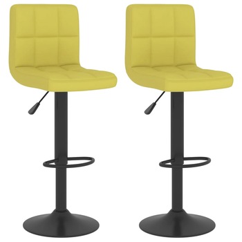Set scaune de bar, 2 buc, verde, material textil 334287 40 x 47 x (90- 111) cm Set scaune de bar, 2 buc, verde, material textil 334287 40 x 47 x (90- 111) cm