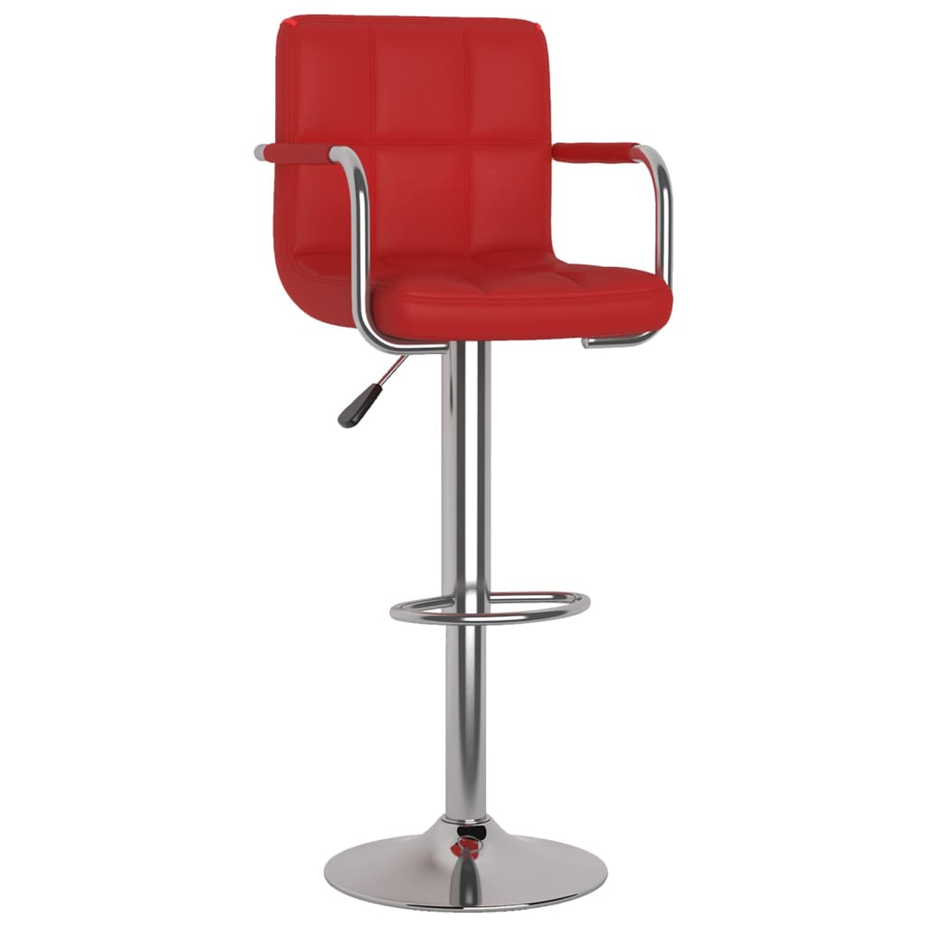 Scaun de bar, rosu vin, piele ecologica 334589 48 x 47 x (90-111) cm
