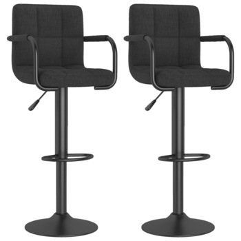 Set scaune de bar, 2 buc, negru, material textil 334641 48 x 47 x (90-111) Set scaune de bar, 2 buc, negru, material textil 334641 48 x 47 x (90-111)