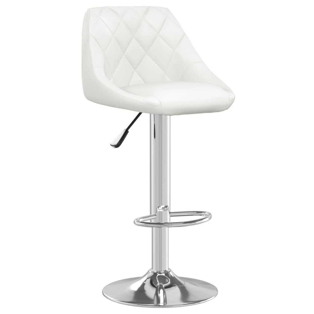 Scaun de bar, alb, piele ecologica 335169 44 x 46 x (82-103) cm