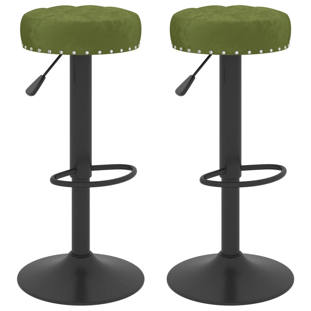 Set scaune de bar, 2 buc, verde deschis, catifea 332997 38.5 x 38.5 cm