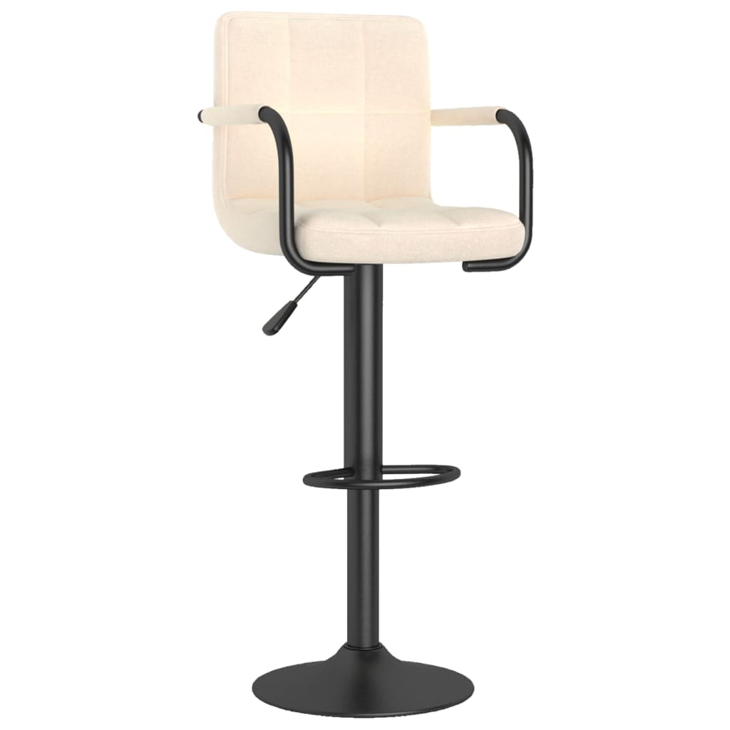Scaun de bar, crem, material textil 334627 48 x 47 x (90-111) cm