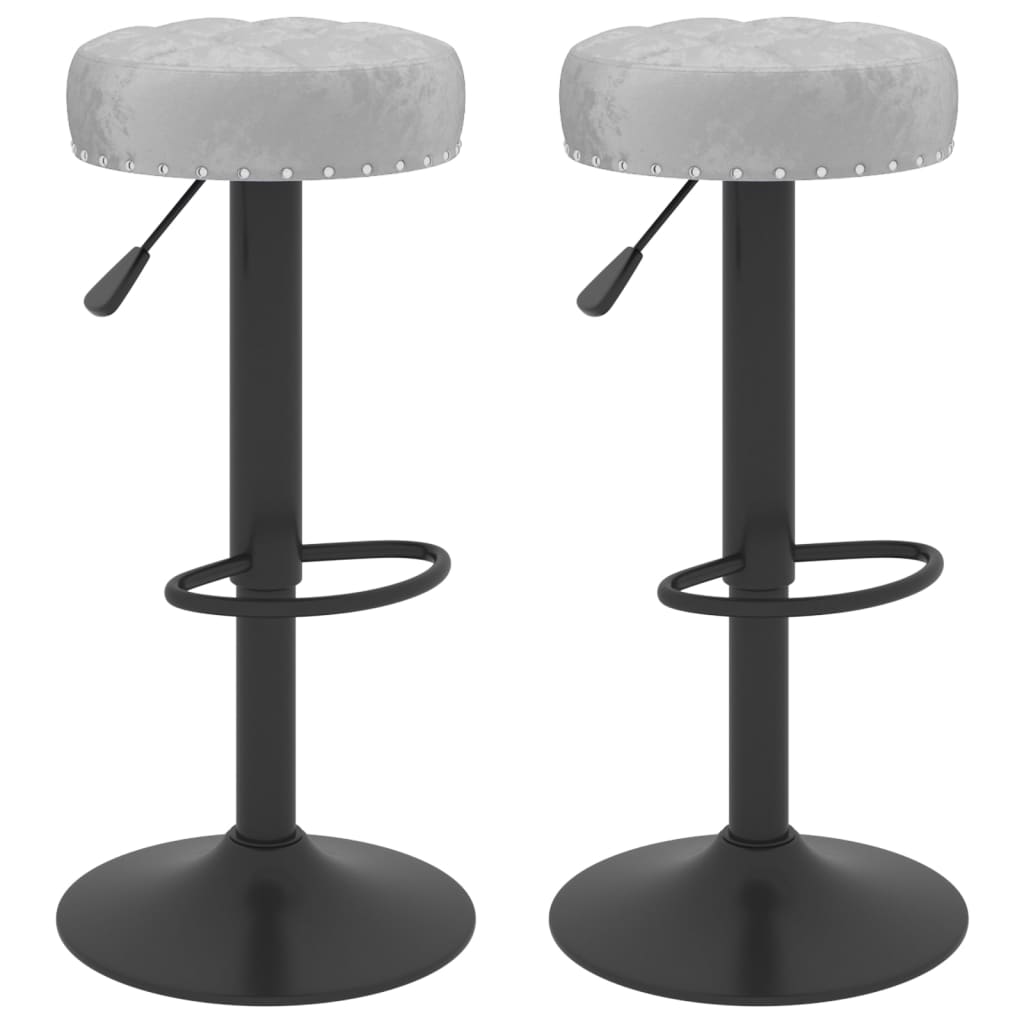 Set scaune de bar, 2 buc, gri , catifea 332995 38.5 x 38.5 cm