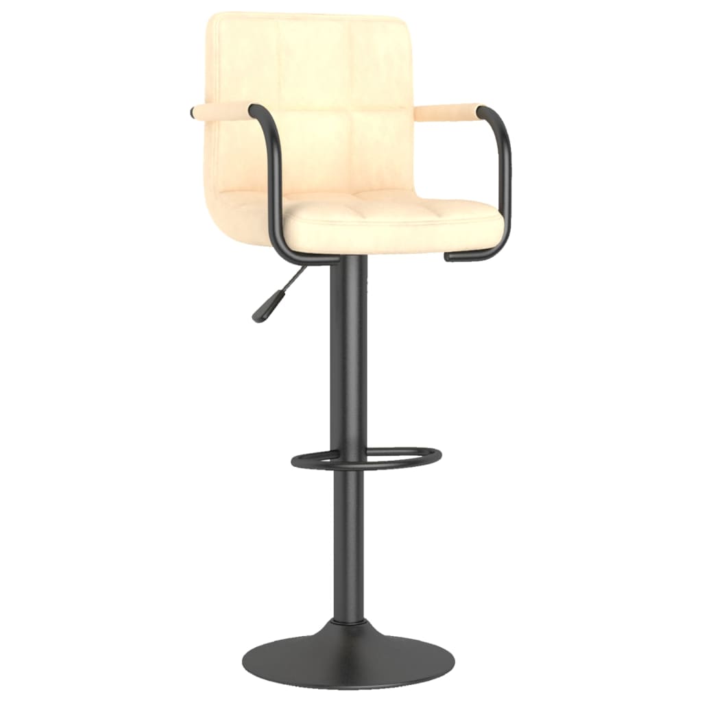 Scaun de bar, crem, catifea 334647 48 x 47 x (90-111) cm