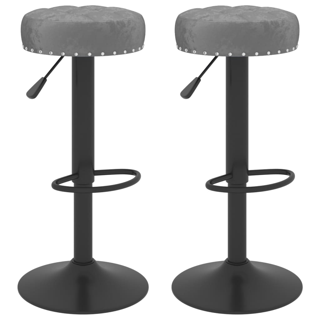 Set scaune de bar, 2 buc, gri inchis, catifea 332996 38.5 x 38.5 cm