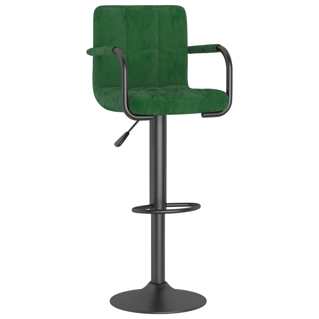 Scaun de bar, verde inchis, catifea 334651 48 x 47 x (90-111) cm