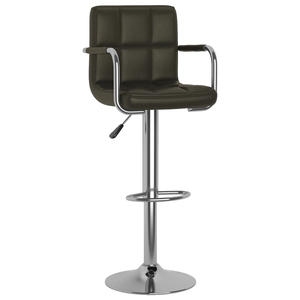 Scaun de bar, maro, piele ecologica 334586 48 x 47 x (90-111) cm
